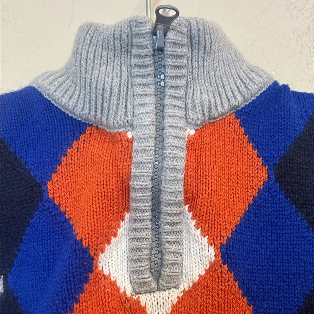 402. Tough skins Gray Argyle Sweater with Blue and Orange Accents sz 24m